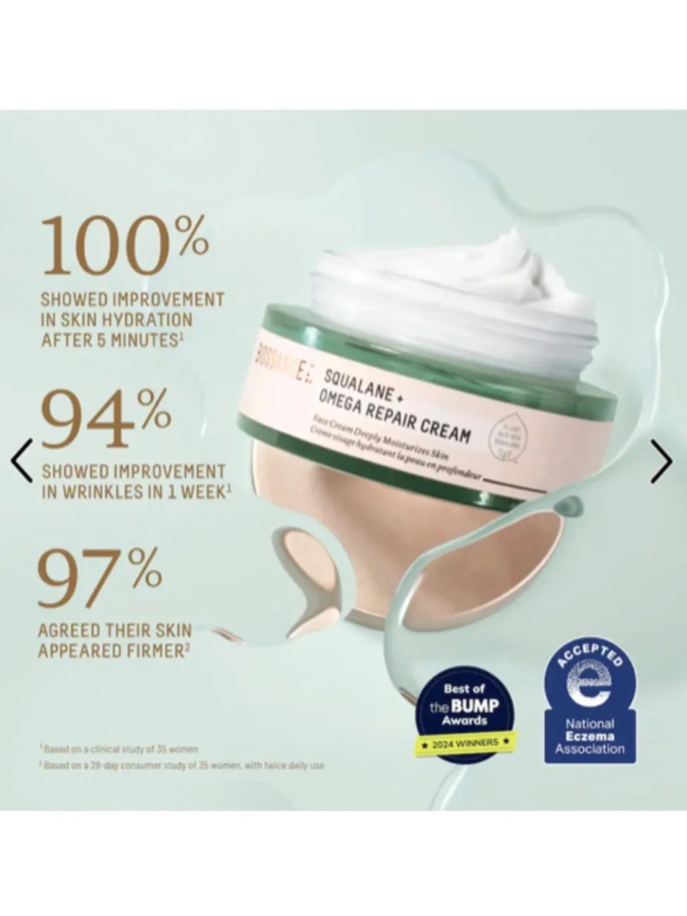 New Biossance  Mini Omega Repair Deep Hydration Moisturizer + Squalane